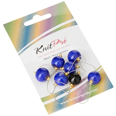 Obrázek KnitPro Zooni označovač ok, Všechno, modré, černé, tříděné