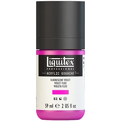 Obrázek Liquitex Akrylový kvaš Professional 2059986, akrylová barva s kvašovými vlastnostmi, stálá na světle, voděodolná, 59 ml dávkovací láhev Voilett Fluo