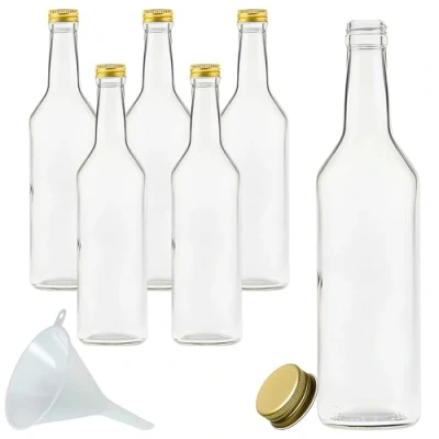 Obrázek mikken 6 skleněných lahví 500 ml láhev na likér k naplnění + 1 nálevka