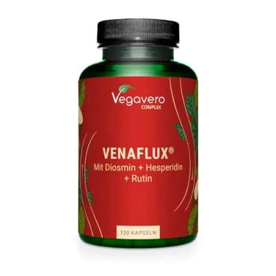 Obrázek Komplex RUTIN Vegavero® s diosminem, hesperidinem, extraktem z jírovce a rašelinem 100% přírodní veganské kapsle na žíly 20% aescin bez přísad 120 kapslí