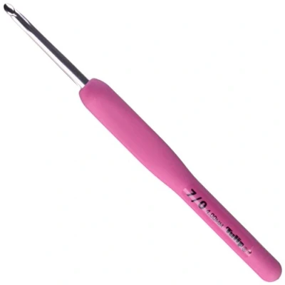 Obrázek Tulip Etimo Rose Crochet Hook Size 7/4mm Häkelnadel, Silikon, Pink, c1