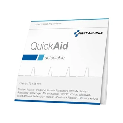 Obrázek First Aid Only QuickAid náhradní balení detekovatelných náplastí (45 kusů) 45 pro snadné vyjmutí z dávkovače náplasti jednotlivě &amp; sterilně zabaleno P 44007 00