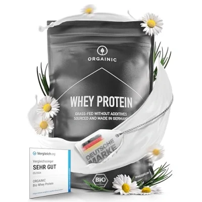 Obrázek ORGAINIC bio Natural Whey Protein certifikovaný bez přísad bílkovinový prášek z Německa krmení trávy 1000 g