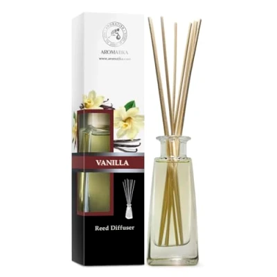 Obrázek Vanilkový difuzér s vůní do místnosti 100 ml intenzivní a dlouhotrvající aroma přírodní tyčinkami osvěžovač vzduchu v pro domov kancelář SPA aromaterapie