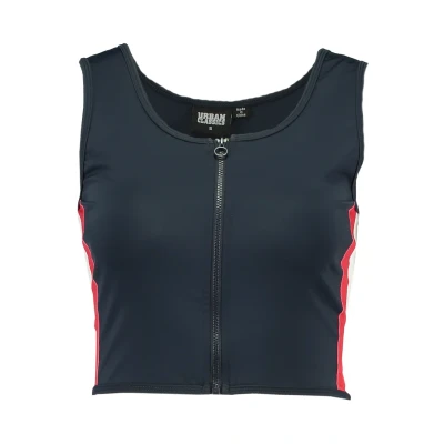 Obrázek Urban Classics Ladies SIDE Stripe Cropped ZIP Top, Ženy, Velikost: Small, Navy/firered/white