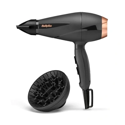 Obrázek BaByliss vysoušeč vlasů Smooth pro 2100, s výkonnými 2100 W, vyrobeno v Itálii, ionizační technologie efekt proti krepatění, vč. středicí trysky a difuzéru přirozené lokny,