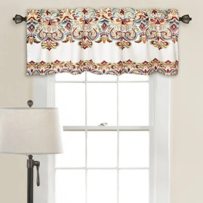 Obrázek Lush Decor Závěs Clara Volant se vzorem Paisley, bohémský styl, 132 x 45 cm, tyrkysová a mandarinka