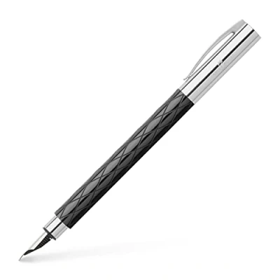 Obrázek Faber Castell 148922 plnicí pero AMBITION kosočtverec, pero: EF, včetně dárkového balení, barva násadky: černá/stříbrná