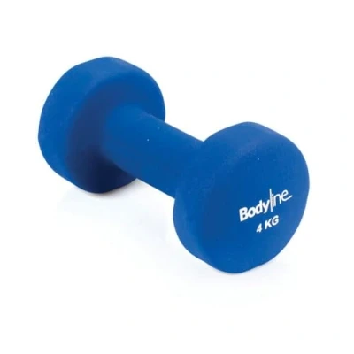 Obrázek Bodyline Hantel aus Gusseisen mit Neoprenüberzug 4 kg stoßfest und rutschfest einzeln Fitnessstudio HomeGym