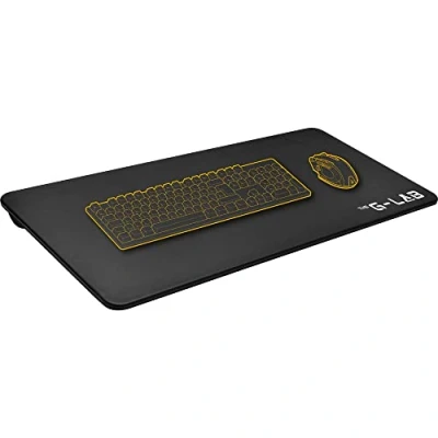 Obrázek THE G LAB Přihrádka na laptop K Board Cadmium s XXL polštáři, ideální pro domácí kancelář / hraní postel nebo pohovku, stojan 13&quot; 19&quot;, Lapdesk Extra Large rukojetí