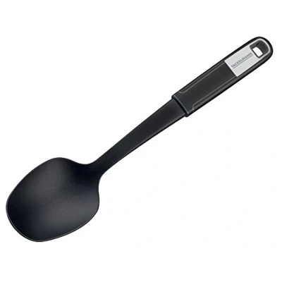 Obrázek Fackelmann Servírovací lžíce 31 cm SENSE, s funkčním dílem z plastu, protiskluzová rukojeť Soft Touch, pro potažené pánve a hrnce (barva: stříbrná/černá), množství: 1 kus
