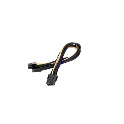 Obrázek SilverStone SST PP07 PCIBG prodlužovací kabel síťového zdroje 25 cm 8pin na PCI E 6+2pin, černý/zlatý