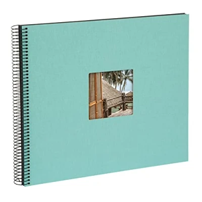 Obrázek goldbuch Spirálové album Bella Vista, 25907 s okénkem pro vlastní obrázek, 34 x 30 cm, fotoalbum se 40 černými stranami, upomínkové z plátna, fotokniha Aqua