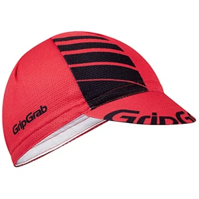 Obrázek GripGrab Lehká letní Cycling Cap UV ochrana jízdní kolo spodní helma čepice retro cyklistický sport Mesh proti mouchám na kolo, červená/černá