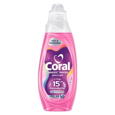 Obrázek Coral prací prostředek Magic Wash Quick &amp; Care Color Protection tekutý na 15 minut, krátké prádlo S technologií PRO 21 WL