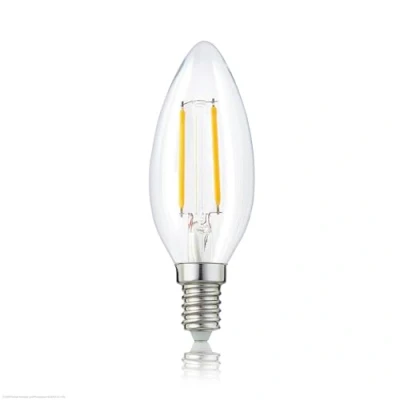 Obrázek hellum LED žárovka E14, 2,5 W teplá bílá s 250 lumenů filament, E14 Vintage světelný zdroj nahrazuje 25wattovou žárovku, C35 2700 kelvinů, čirá, 207101