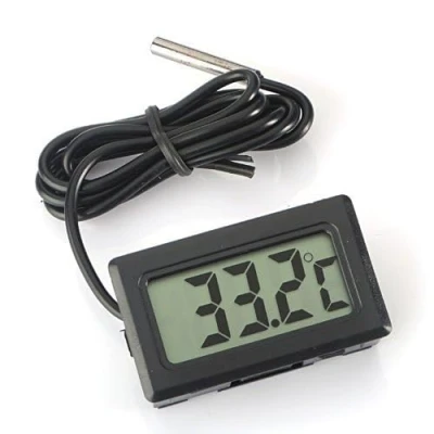 Obrázek ARCELI Digitální LCD teploměr monitorování teploty s externí sondou pro ledničku mrazničku chladničku akvárium černý