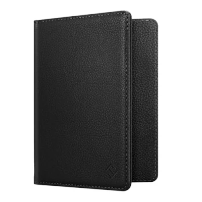 Obrázek Fintie cestovní pas, očkovací průkaz, ochranné pouzdro na pas prémiový obal s blokátorem RFID kreditní karty, průkazy, doklady dámy pánové, černé, *černá, 1