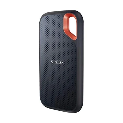 Obrázek Přenosný disk SSD Extreme od SanDisk, 2 TB (přenosná NVMe SSD, USB C, až 1050 MB/s rychlost čtení a 1000 zápisu, odolnost vůči vodě prachu), černý