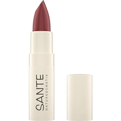 Obrázek SANTE Naturkosmetik Moisture Lipstick 03 Wild Mauve, rtěnka, průhledné až intenzivní barvy, s kyselinou hyaluronovou, jemná péče a ochrana, 4,5 g