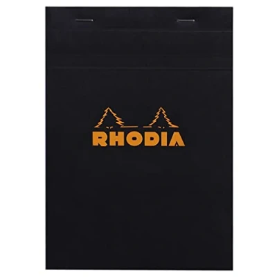 Obrázek Rhodia Poznámkový blok 162009C (DIN A5, 14,8 x 21 cm, sešitý, 80 listů, praktický a zatížitelný) 1 kus černý
