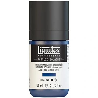 Obrázek Liquitex akrylová barva Professional 2059316, s kvašovými vlastnostmi, stálá na světle, voděodolná, 59 ml dávkovací láhev ftalo modrá (zelený odstín)