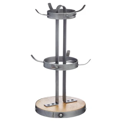 Obrázek KitchenCraft Industrial Kitchen držák kelímků, pohárek a stromu na šálky, mangové dřevo železo, 8 šálků hrnků, 32 cm