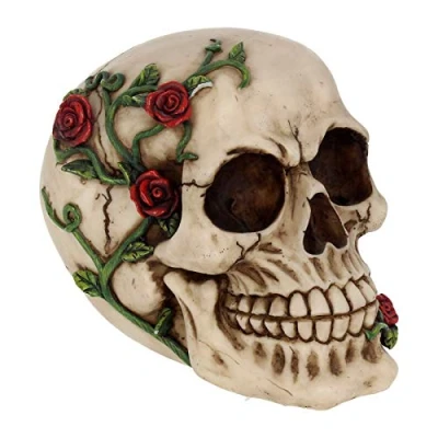 Obrázek Nemesis Now, Figurka lebky &quot;Rose from Beyond&quot;, 16,5 cm, barva slonové kosti
