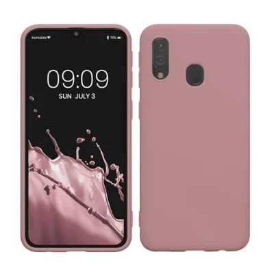 Obrázek kwmobile pouzdro kompatibilní se Samsung Galaxy A40 měkké TPU silikonové vhodné pro bezdrátové nabíjení starorůžová