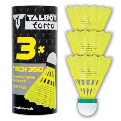 Obrázek Talbot Torro badmintonový a míček TECH 350, 3dílná dóza, košík: Žlutá, rychlost zeleno dlouhého sametu, jedna velikost