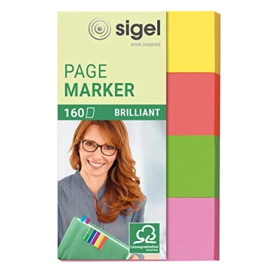Obrázek SIGEL HN630 lepicí popisovač z papíru, 4 barvy, 160 proužků ve formátu 20 x 50 mm