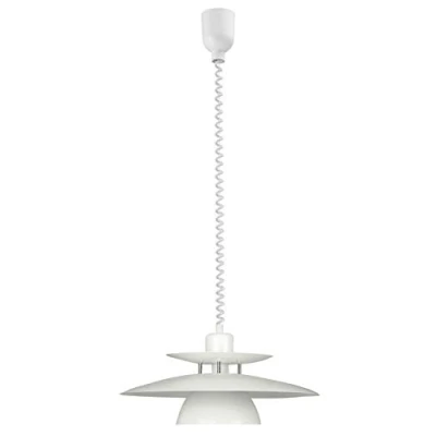 Obrázek EGLO závěsné svítidlo Brenda, závěsná lampa s 1 žárovkou, z kovu a plastu, na jídelní stůl v bílé barvě, do obývacího pokoje objímkou E27, Ø 43 cm