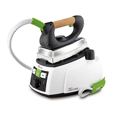 Obrázek POLTI Vaporella 535 Eco Pro, napařovací žehlička se 4 bary vysokotlakou konvicí, bezpečnostní čepice, funkce Eco, bílá a zelená