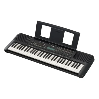 Obrázek Yamaha Přenosná klávesnice PSR E283 pro začátečníky, černá s 410 zvuky nástrojů, 150 doprovodnými styly a 122 skladeb, vč. voucheru 2 online lesnické klávesy na Music School