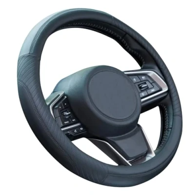 Obrázek ZATOOTO potah na volant, volant do auta, kožený ochrana volantu Auto 37 38 cm, protiskluzový, univerzální, černý