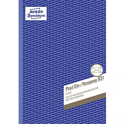 Obrázek AVERY Zweckform 931 vstupní/výstupní kniha (A4, oboustranně potištěná, 50 listů), bílá