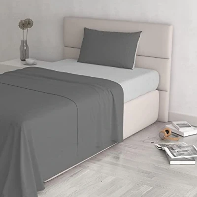Obrázek Italian Bed Linen Sada ložního prádla Natural Color, 100% bavlna, světle šedá/kouřová, malá dvojitá