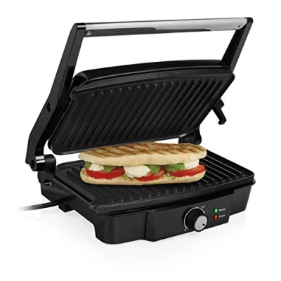 Obrázek Tristar Contact grill s 180 otevření A plochou pánev 28 x 17 cm/také jako stolní gril použitelné, 1500 wattů, GR pro 2852, Černá
