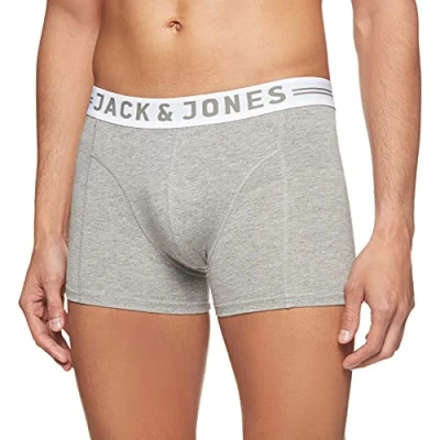 Obrázek Jack &amp; JONES pánské boxerky Sense Trunks M (velikost výrobce: M) Šedá (Light Grey Melange)