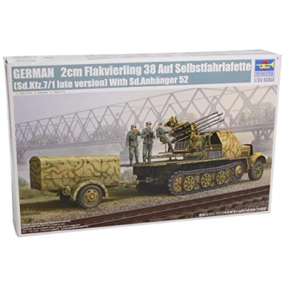Obrázek Trumpeter 01524 modelářská sada German 2 cm Flak Vierling 38 Na Samohybná Tuky (SD.KFZ.7/1 late verze)