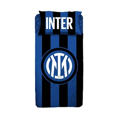 Obrázek Inter hermet F.C Bettwäsche Set für Einzelbett Neues Logo Offizielles Produkt, 6391 673 I002, Schwarz/Hellblau