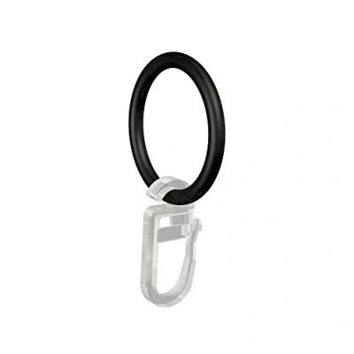 Obrázek Flair Deco 11051501 2029 prstence s Faltenhaken pro 16 mm průměr záclonové tyče, obsah balení 20 kusů, Černá z kovu