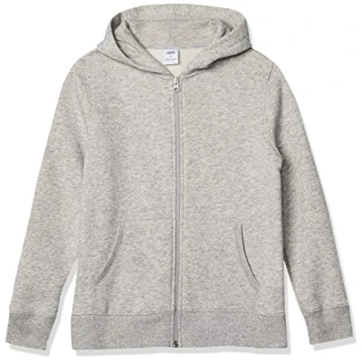 Obrázek Amazon Essentials Jungen Fleece Kapuzenpullover mit Reißverschluss, Hellgrau Meliert, 6 7 Jahre