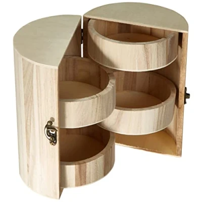Obrázek Rayher Hobby 62407000 dřevěný sloupek na šperky Milano, odklápěcí, výška 21 cm, Ø 15 FSC Mix Credit