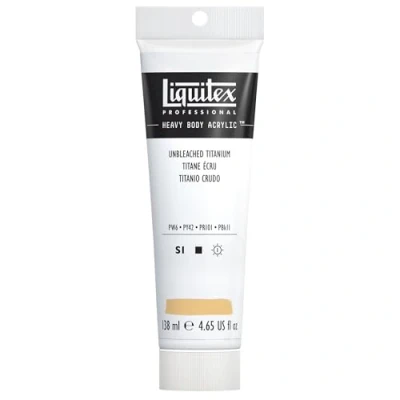 Obrázek Liquitex 1047434 Professional Heavy Body akrylová barva v umělecké kvalitě s vynikající stálostí na světle máslové konzistenci, tuba 138 ml nebělený titan