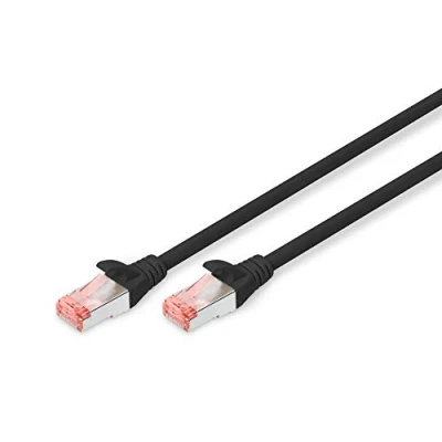 Obrázek DIGITUS LAN kabel Cat 6 10m RJ45 síťový S/FTP Geschirmt kompatibilní s 6A &amp; 7 černý