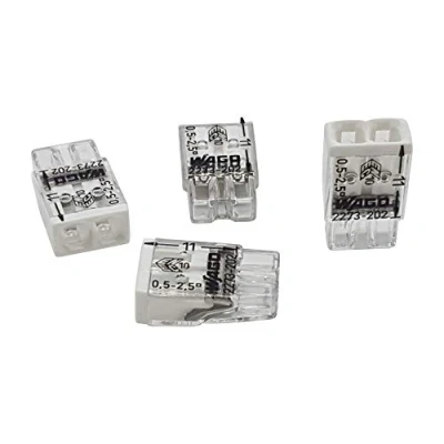 Obrázek Wago 50 kusů spojovacích svorek COMPACT Ø 0,5 2,5 mm² 2 pólové transparentní/bílé 2273 202