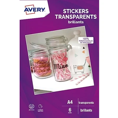 Obrázek 6 Sticker Průhledná samolepicí Potištěného inkoustová tiskárna A4