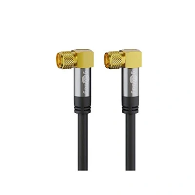 Obrázek Goobay 70578 anténní kabel 3 m / 90 stupňů F konektor na SAT 135 dB koaxiální OFC satelitní 4násobně stíněný TV černý
