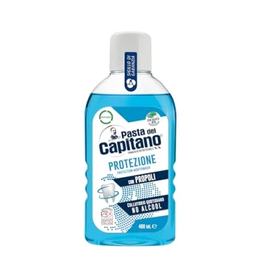 Obrázek Pasta del Capitano, Propolis Schutz Mundwasser, Alkoholfreies tägliches Schützt Zähne und Zahnfleisch, Erfrischt den Atem, 100% Made in Italy, 400 ml Flasche